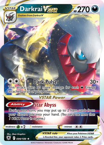 Darkrai VSTAR (099/189) (Jumbo Card) [Sword & Shield: Astral Radiance]